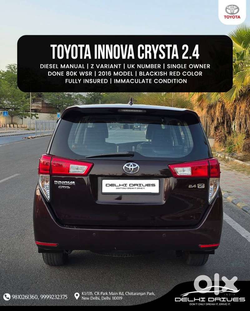 Toyota Innova Crysta 2.4 Z 7 Str, 2016, Diesel
