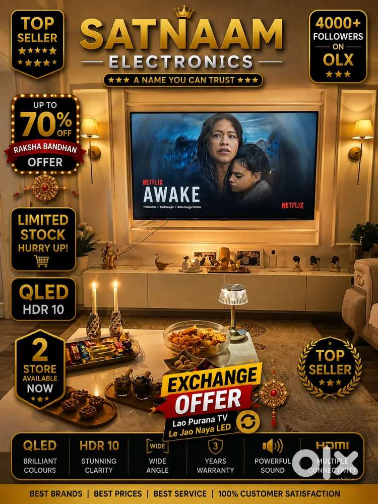 43 Q-LED TV 3 YEARS WARRANTY HDR 10 ZERO DOT TECNOLOGY WITH WARRANTY