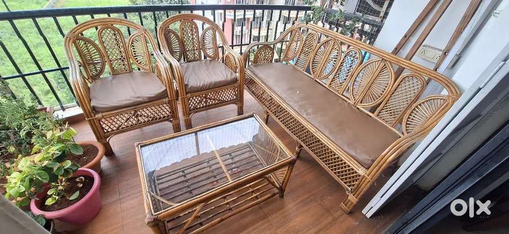 Sofa Set - Cane Sofa with Central table