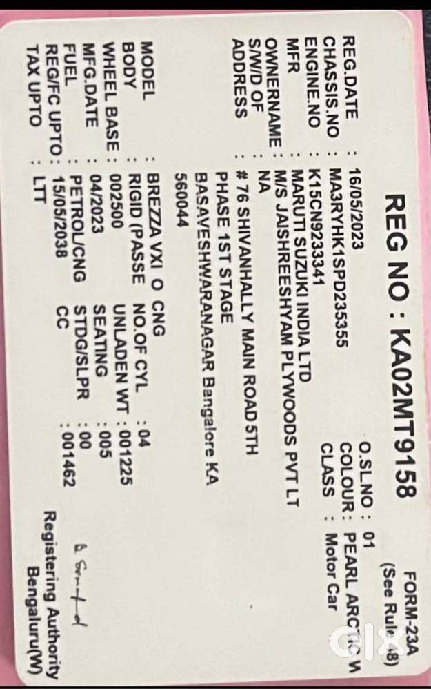 Maruti Suzuki Brezza 1.5 Vxi Cng, 2023, Cng & Hybrids