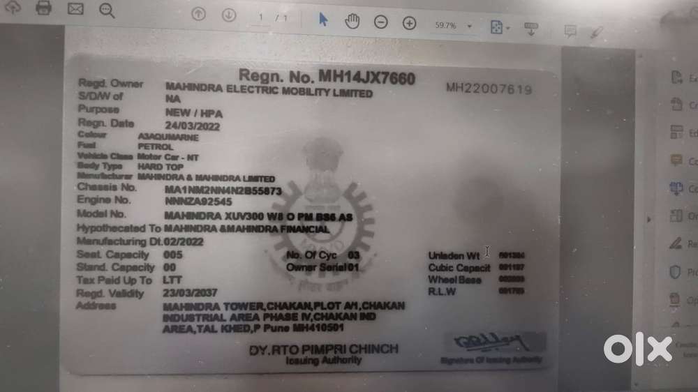 Mahindra Xuv300 1.2 W8 (o) Amt Petrol, 2022, Petrol
