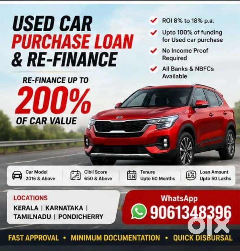 Used Car Purchase Loan And Refinance Available