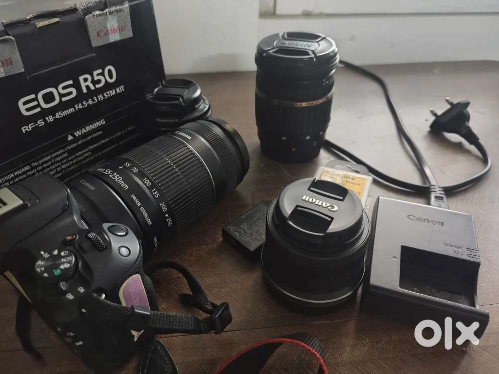 Canon r50+17-55 f2.8 tamron+55-250mm canon+50mm f1.8 canon
