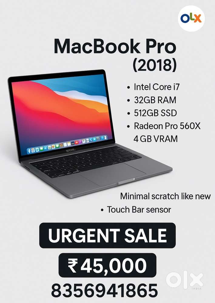 Apple MacBook Pro(2018)-i7 | 32gb RAM | 512GB SSD | 4GB