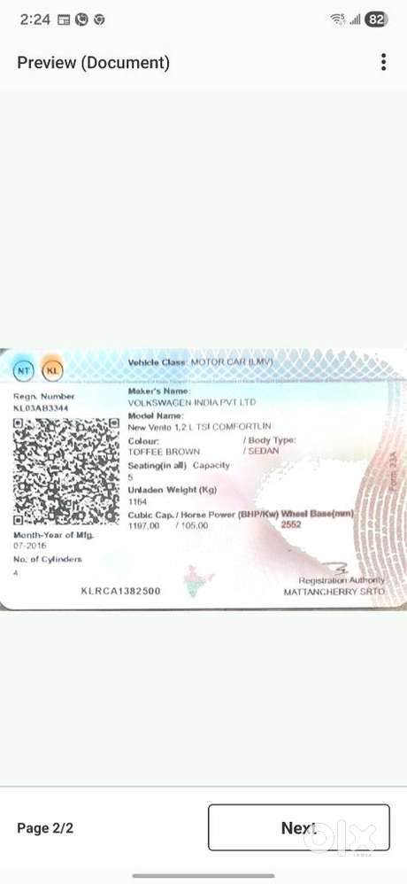 Volkswagen Vento 1.2 Tsi Comfortline At, 2017, Petrol