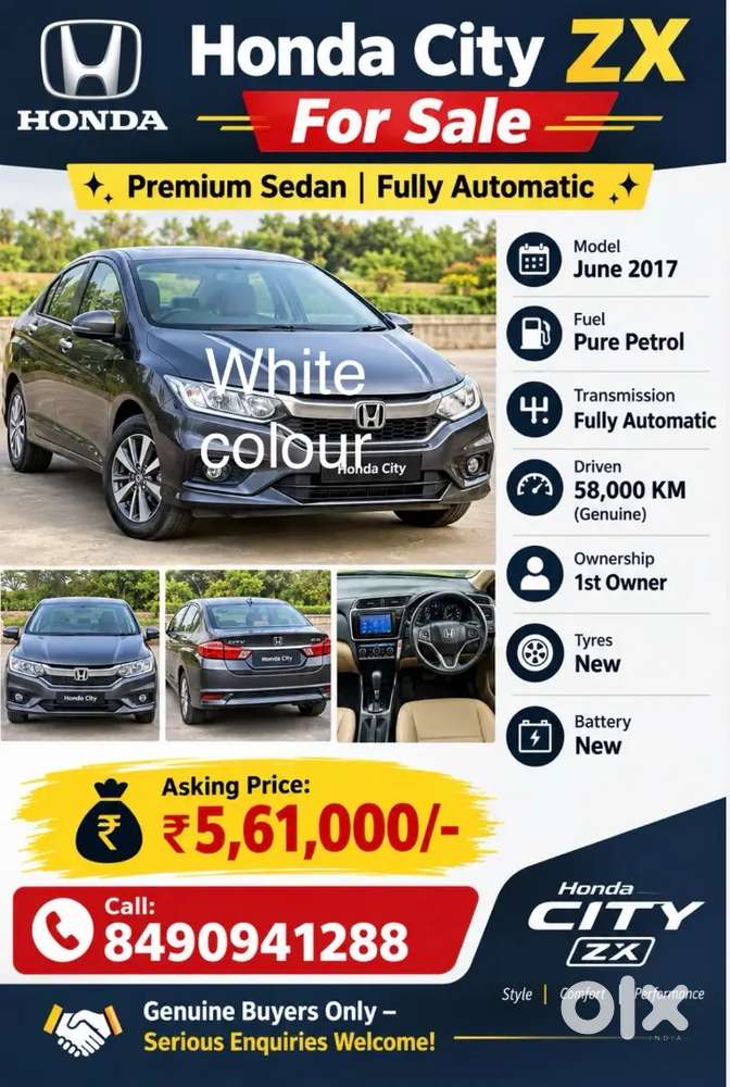 Honda City Zx Automatic 2017 Petrol