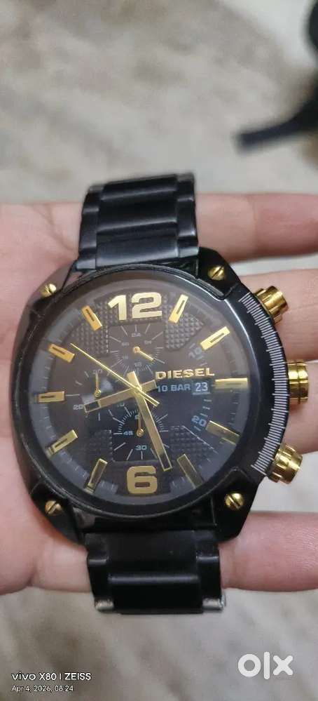 Diesel Plastic Analog Black Dial Men Watch-Dz4654, Black Band 