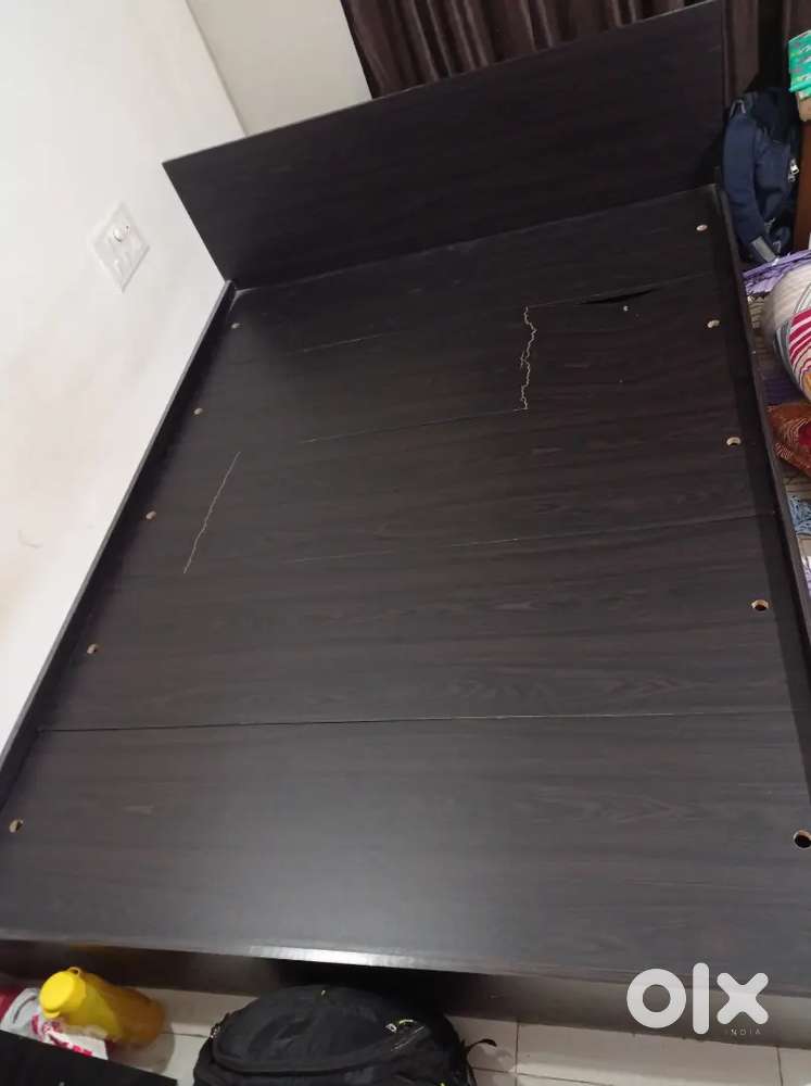 Queen size wooden bed with storage space Beds & Wardrobes 1746029952