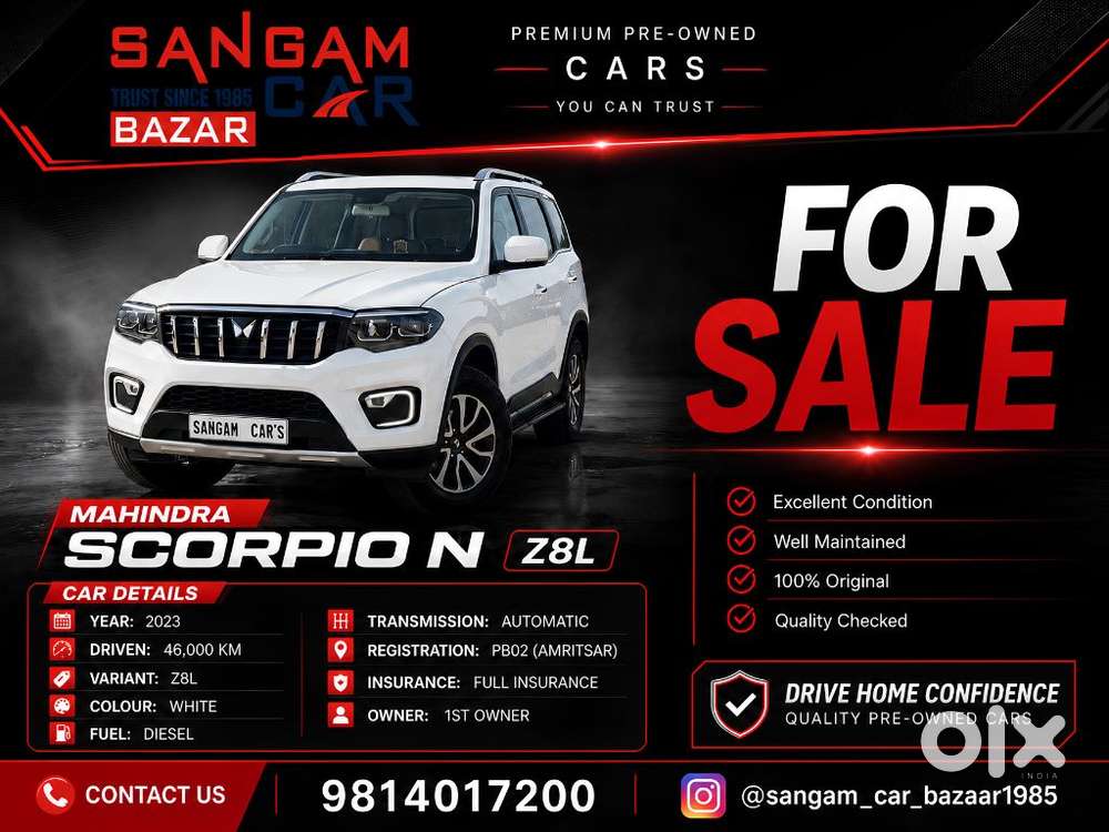 Mahindra Scorpio N Z8 L Diesel At 2wd 7 Str, 2023, Diesel