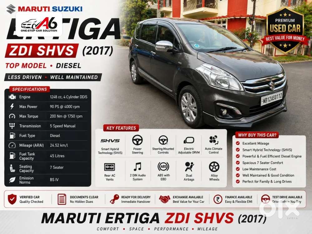 Maruti Suzuki Ertiga Shvs Zdi Plus, 2017, Diesel