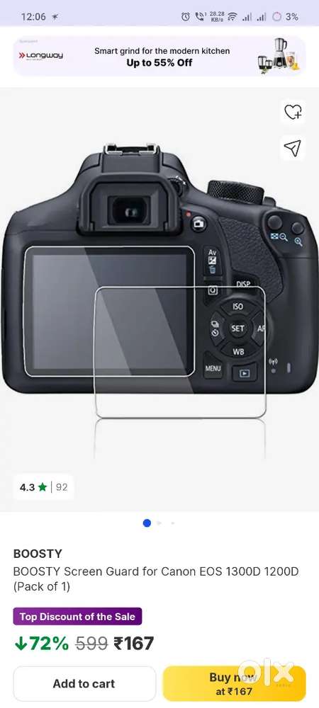 A decent canon 1300d dslr ready to sell Cameras Lenses