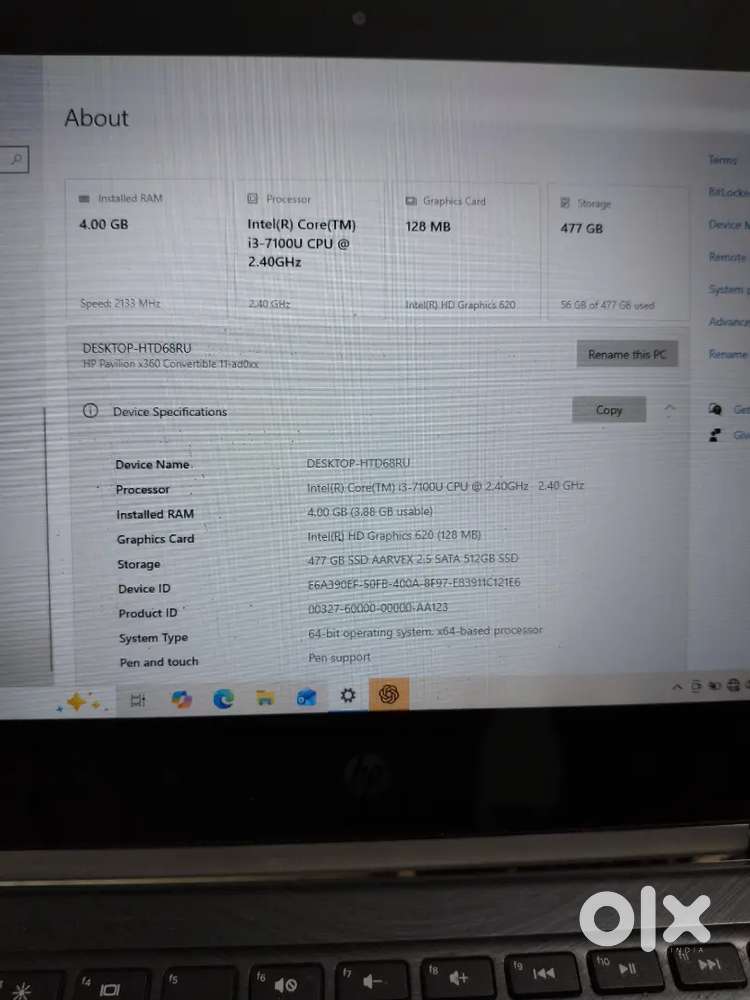 Hp pavilion x360 convertible 11ad0xx