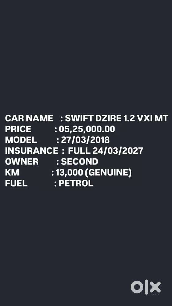 Maruti Suzuki Dzire 1.2 Vxi, 2018, Petrol
