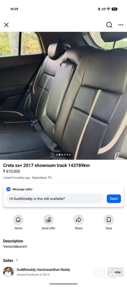Hyundai Creta 1.5 Petrol 2016 Second-owner