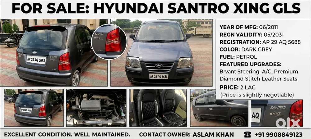 Hyundai Santro Xing 2011 Petrol 50000 Km Driven