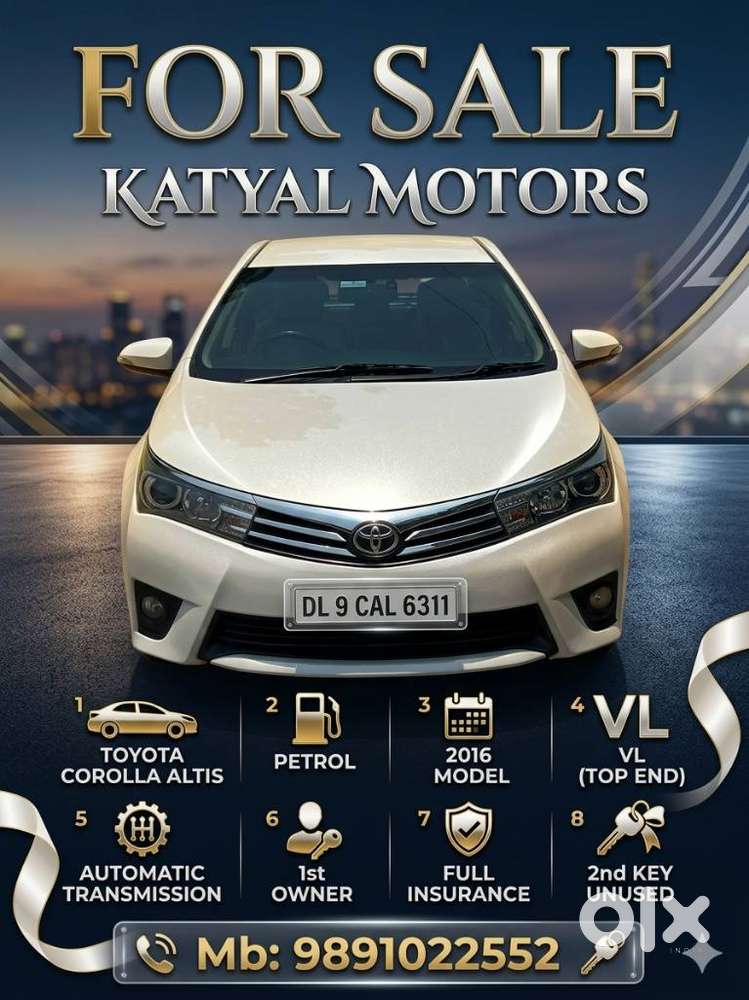 Toyota Corolla Altis 1.8 Vl, 2016, Petrol