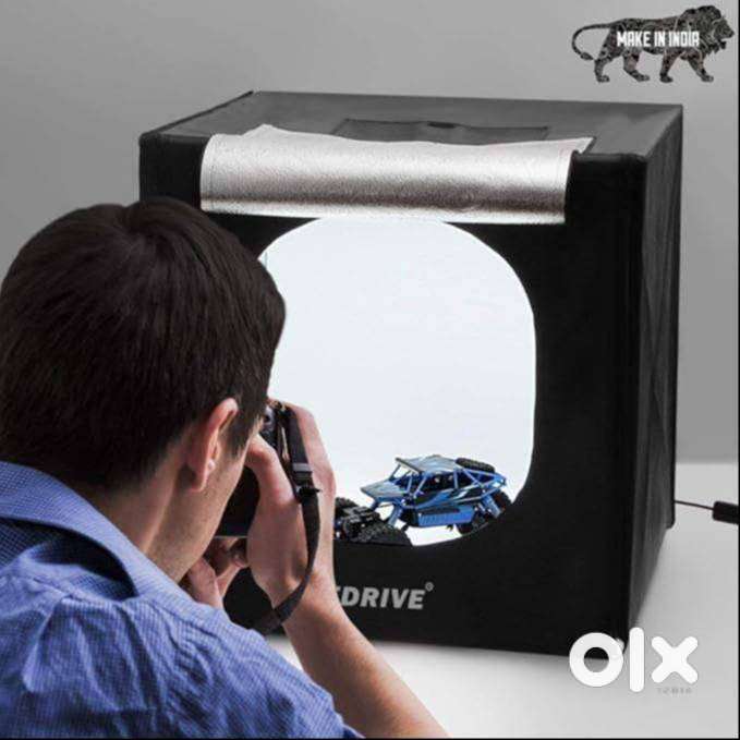 Product Photography Studio Light Box 16x16x16 Inch with LED Lights & B