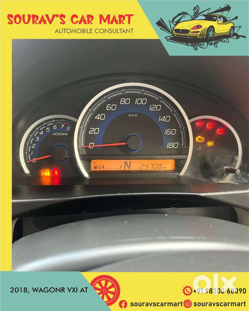 Maruti Suzuki Wagon R 1.0 Vxi Amt, 2018, Petrol