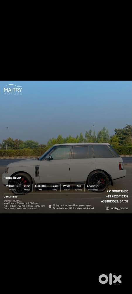 Land Rover Range 3.6 Tdv8 Vogue Se, 2012, Diesel