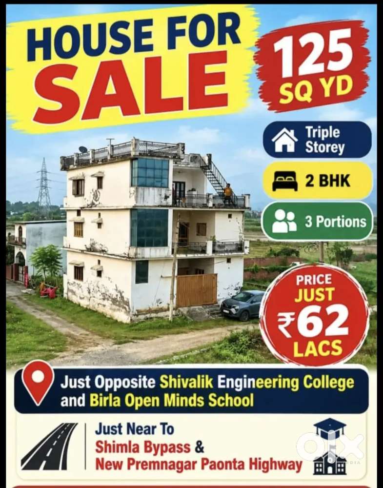 130 gaj corner house sale opp shivalik engineering college 62 lacs onl