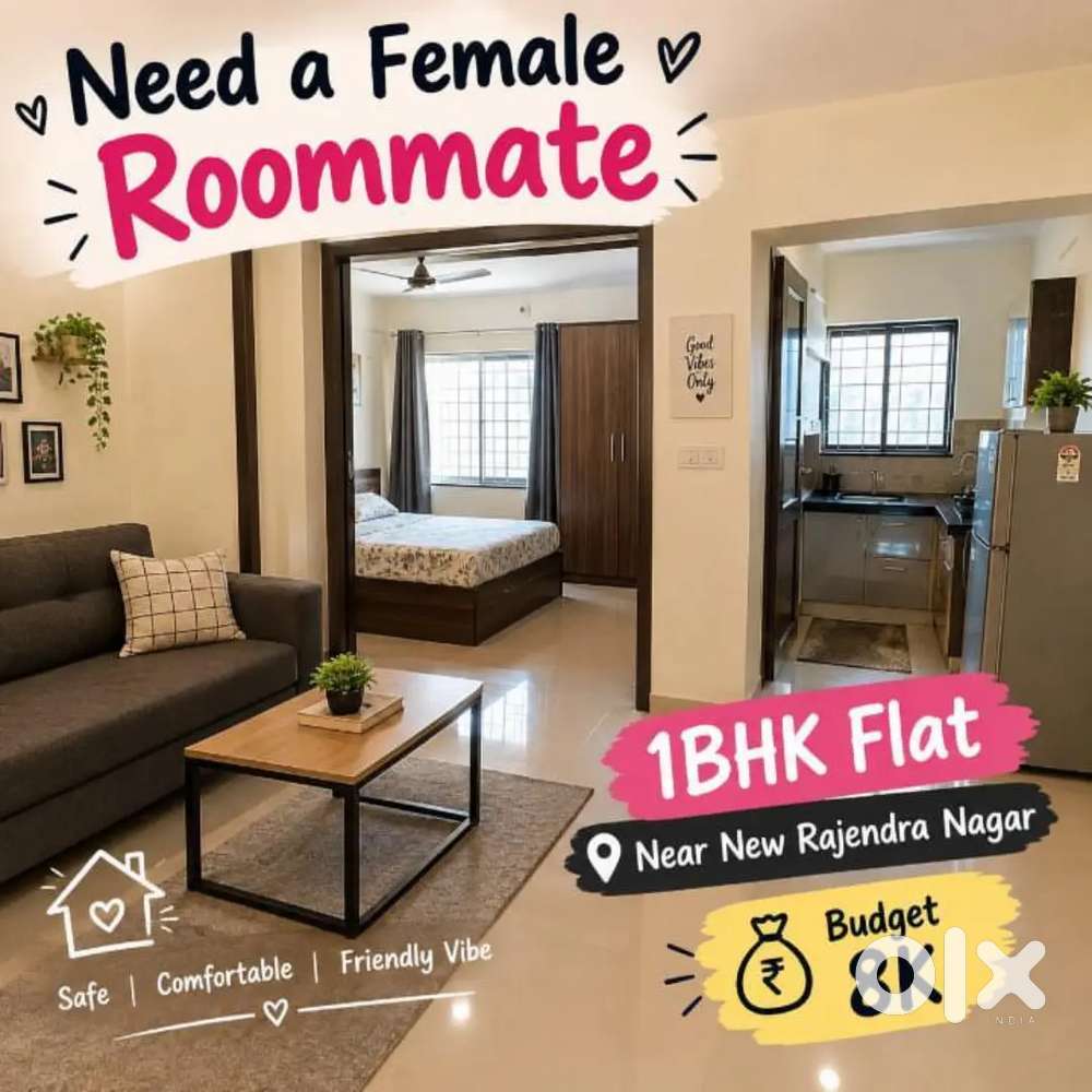 1 bhk  and roommates require
