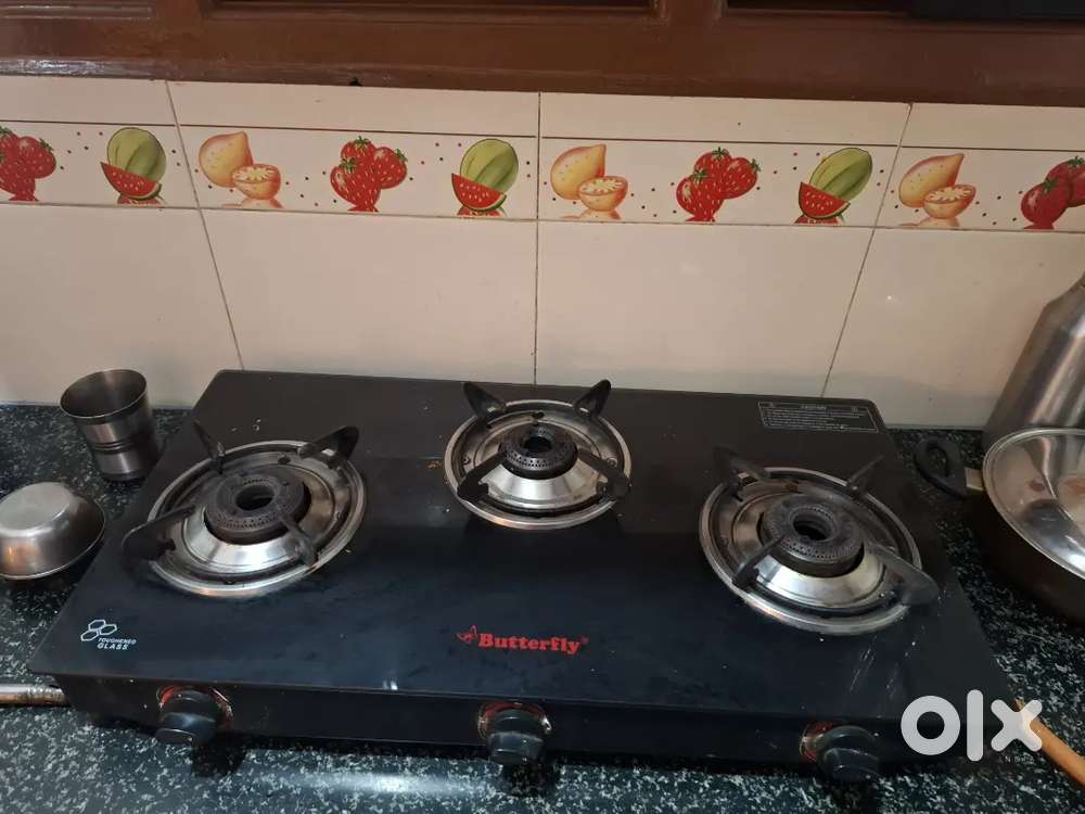 Butterfly 3 burner Glass Top Gas Stove for sale