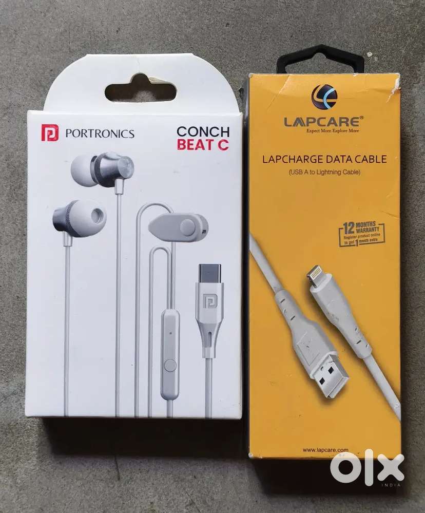 Type C Earphone & Lightning Charging Cable