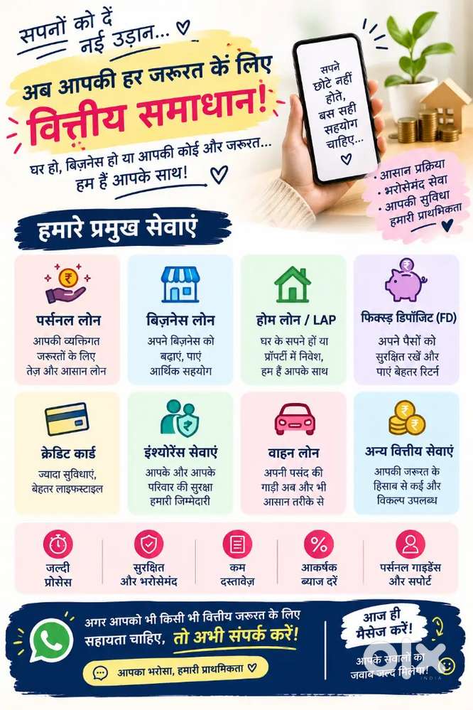 पर्सनल लोन एवं फाइनेंशियल सेवाओं की जानकारी
