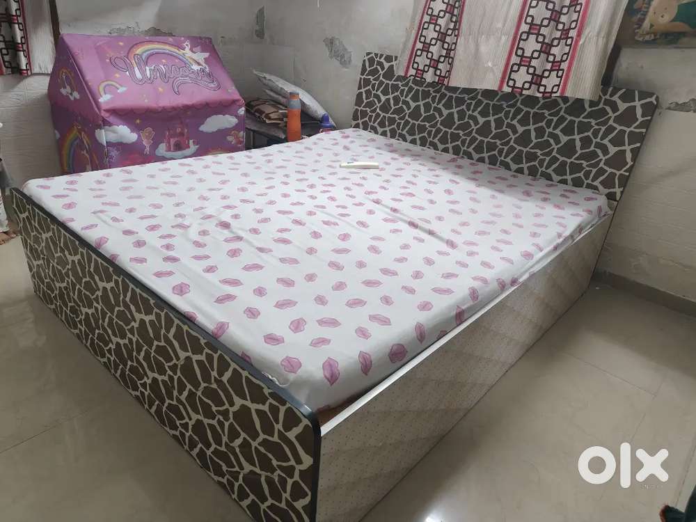 Bed with metress, cupboard & sofa