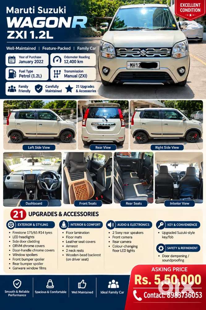 Maruti Suzuki Wagon R 2022 Petrol First Owner