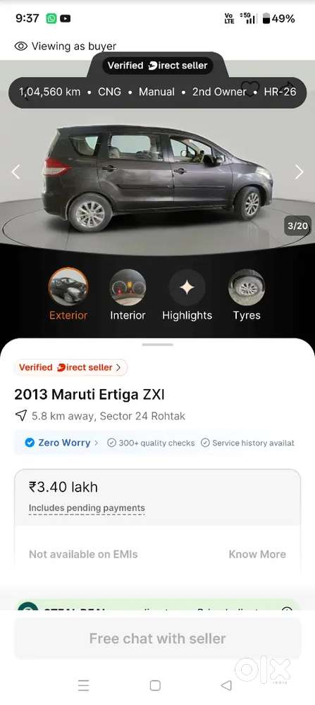 Maruti Suzuki Ertiga 2013 Petrol 106000 Km Driven