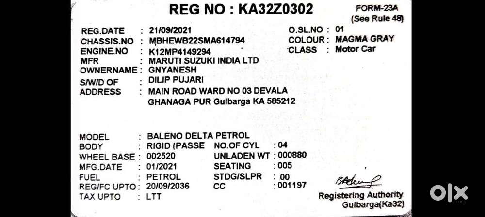 Maruti Suzuki Baleno Zeta, 2021, Petrol