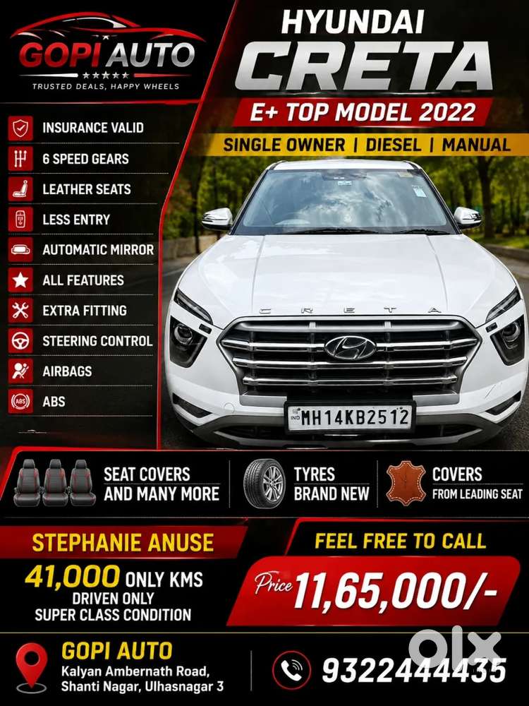 Hyundai Creta S Plus 1.5 Diesel Knight, 2022, Diesel