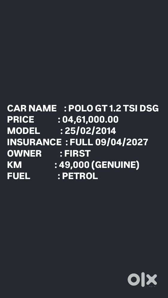 Volkswagen Polo 2013-2015 Gt Tsi, 2014, Petrol