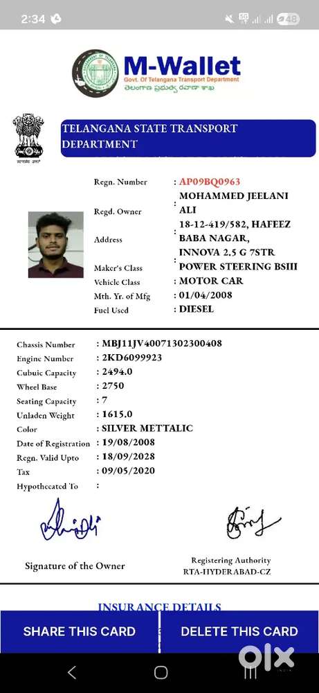 Toyota Innova Nov/2008 Diesel