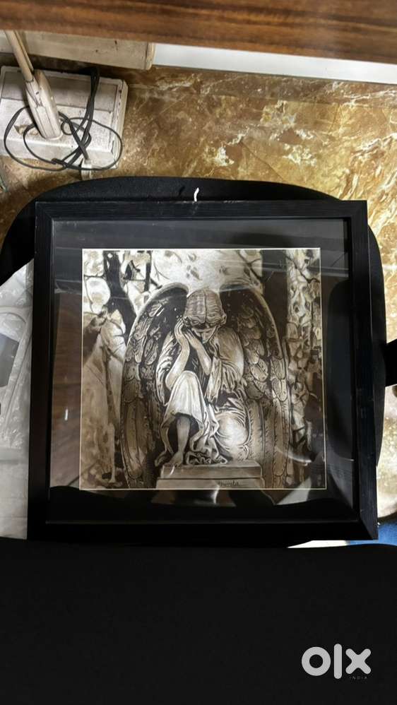 Charcol drawing of the Haserot Angel,
