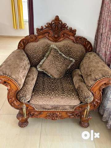 Teak wood Carved Maharaja Chair in new condition Sofa Dining