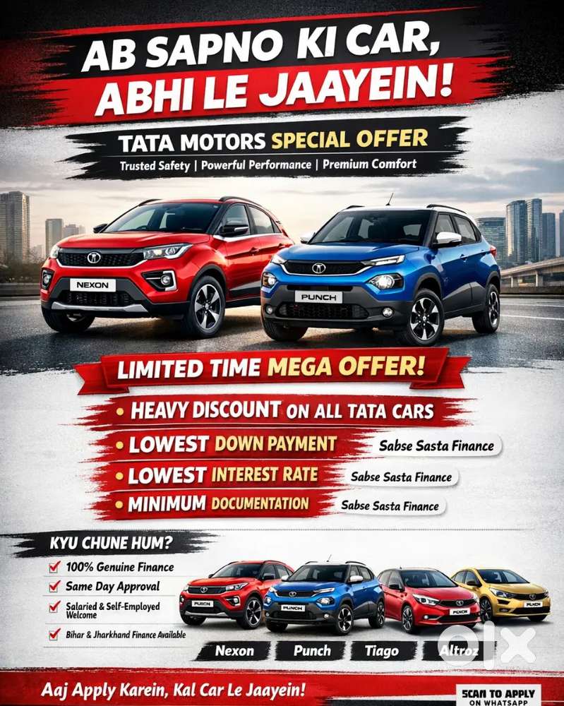 Tata Cars Offer. - Lowest Emi  Easy Loan  Same Day Approval