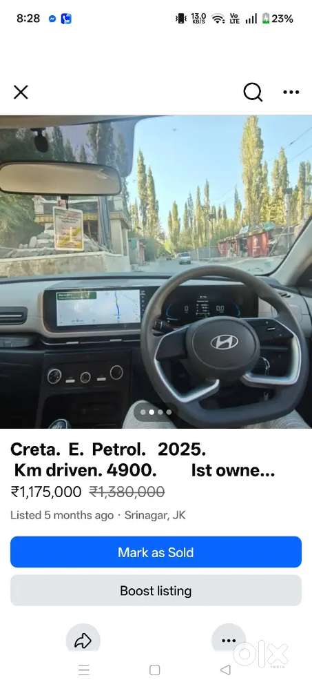 Hyundai Creta Facelift 2025 Petrol 7800 Km Driven