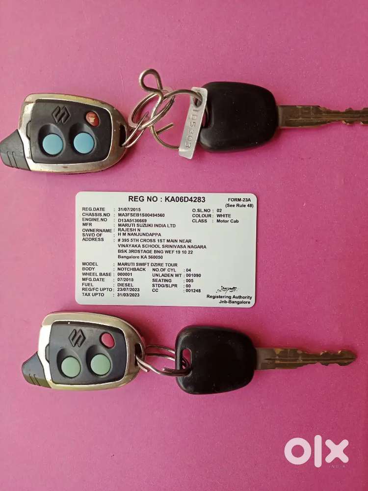 Swift Dzire Tour 2015