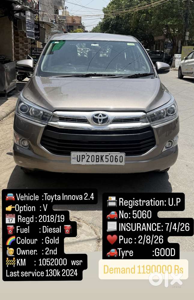 Toyota Innova Crysta 2.4 V, 2019, Diesel