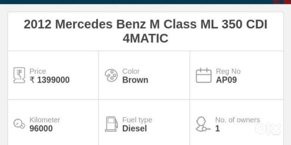 Mercedes-benz M-class, 2012, Diesel