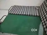 6*6 double bed with mattress green paint