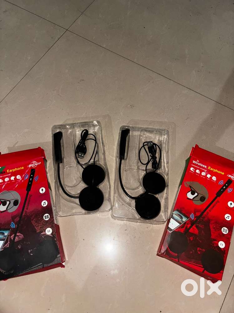 Set of Wireless Helmet Earphones (Bluetooth) TVs, Video