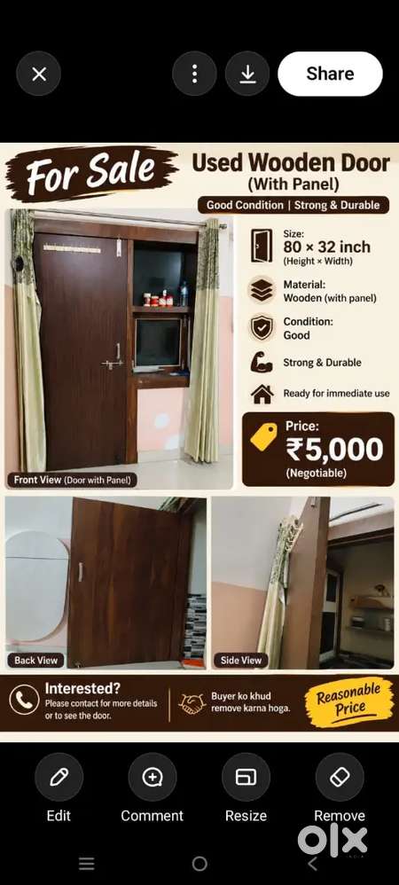 Wooden gate with chokat ,window