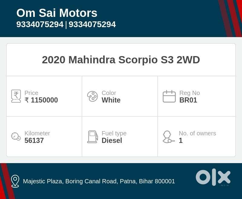 Mahindra Scorpio S3, 2020, Diesel