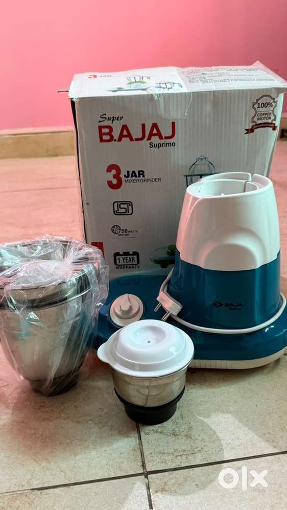 New BAJAJ suprimo 750 wat mixer recently puchased unboxed