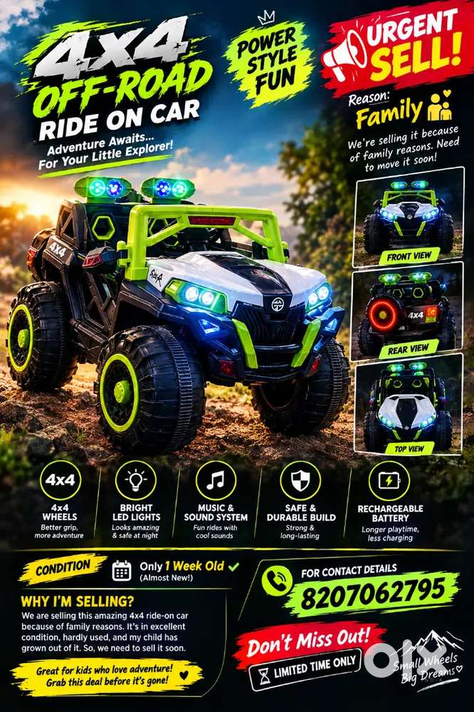 URGENT SALE - 4&times;4 KIDS RIDE-ON CAR