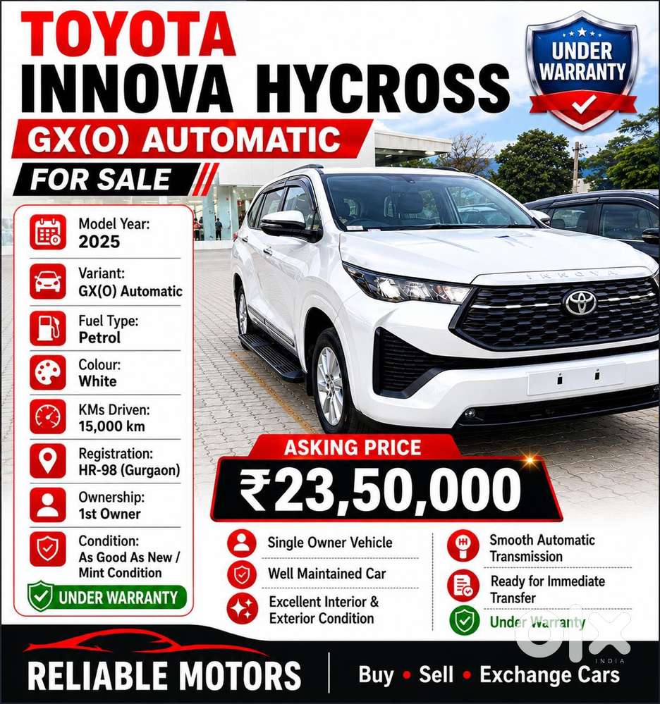 Toyota Innova Hycross Gx (o), 2025