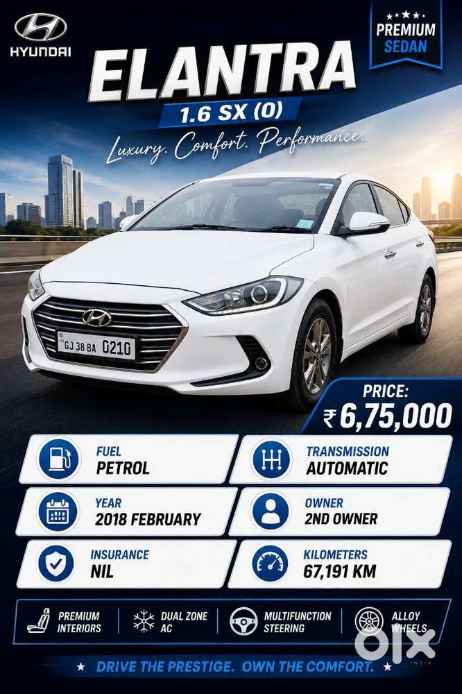 Hyundai Elantra 1.6 Sx Option At, 2018, Petrol